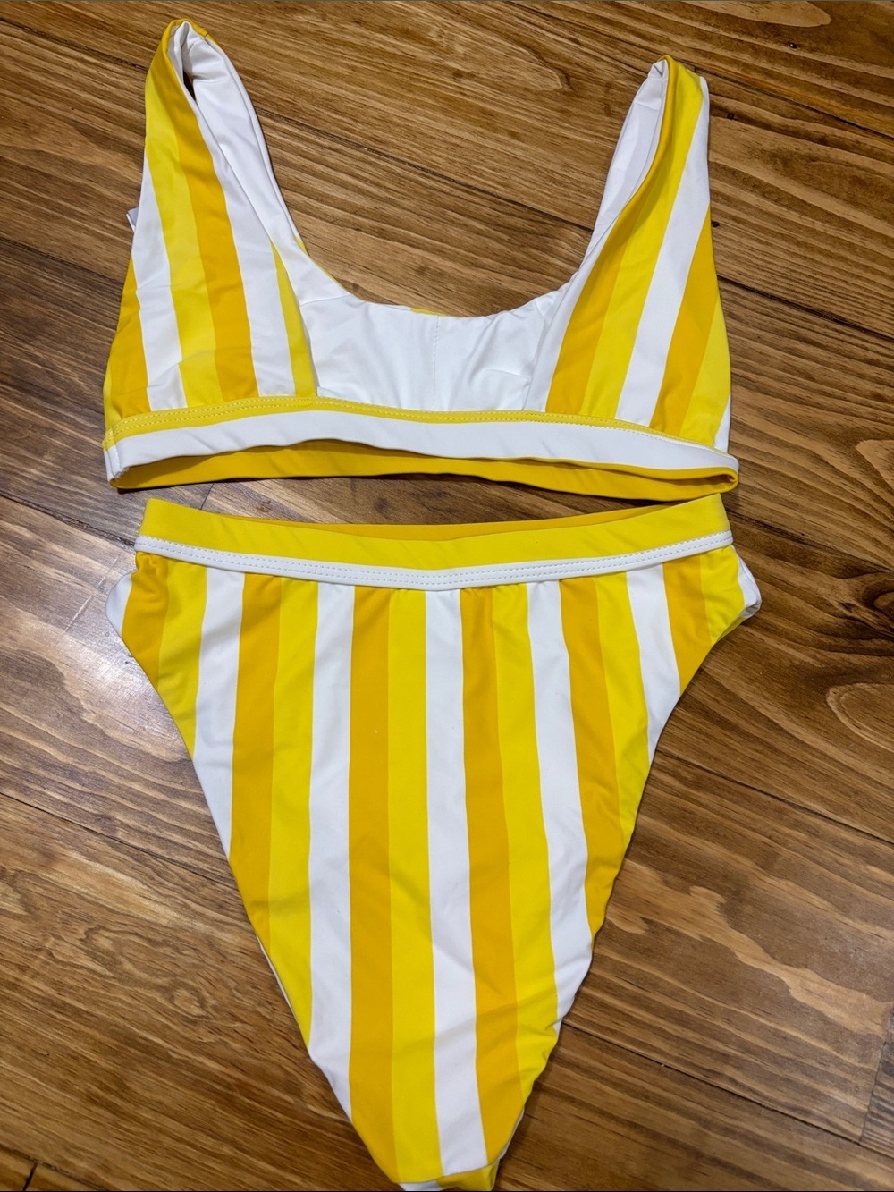 Dipping’ Daisy’s Size Small Yellow and White Striped Bikini - Picture 5 of 5